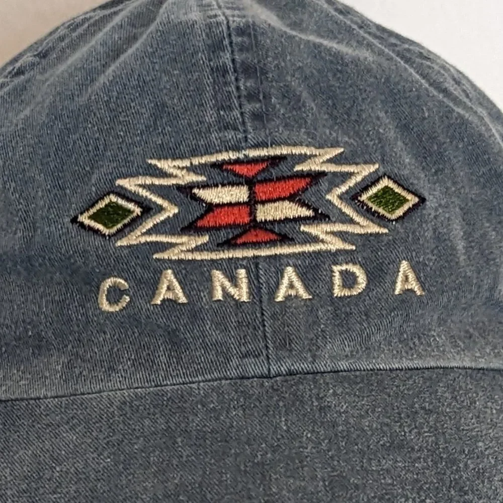 Vintage Native‎ Canada Dad Hat First Nations Leather Tab Ball Cap Adjustable - Picture 2 of 6